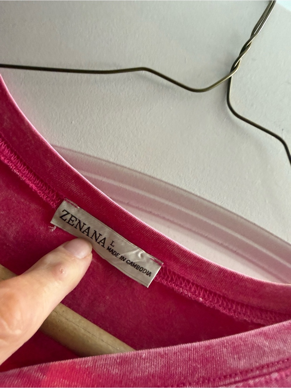 Zenana Outfitters Washed Raspberry Pocket Tee - Picture 2 of 3